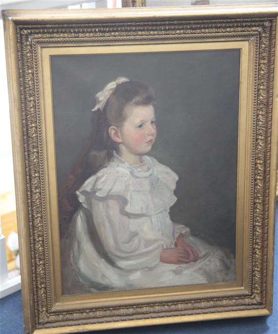 Carlo Frithjohn Smith (1859-1917) Portrait of a young girl 29 x 22in.
